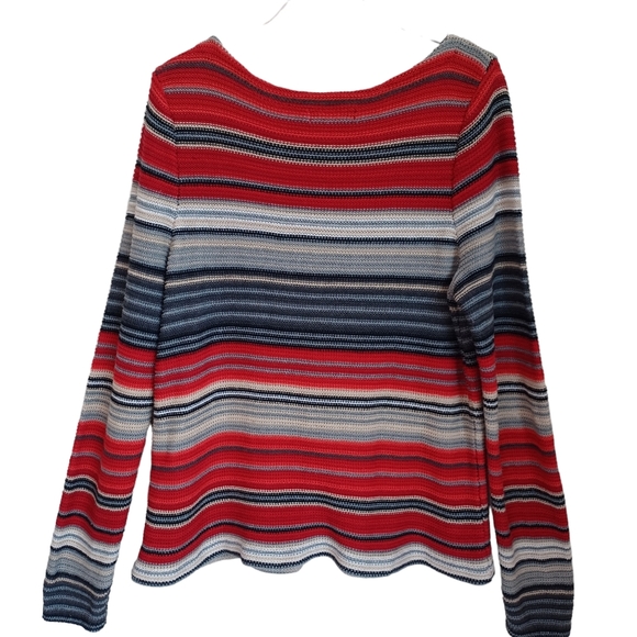 Ralph‎ Lauren Sweater Colorful Striped Pullover Red Black Womens XLarge - Picture 7 of 8